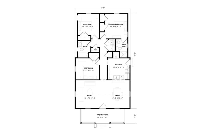 Home Plan - Floor Plan - Main Floor for Craftsman House Plan #936-23 - 3 bed, 2 bath
