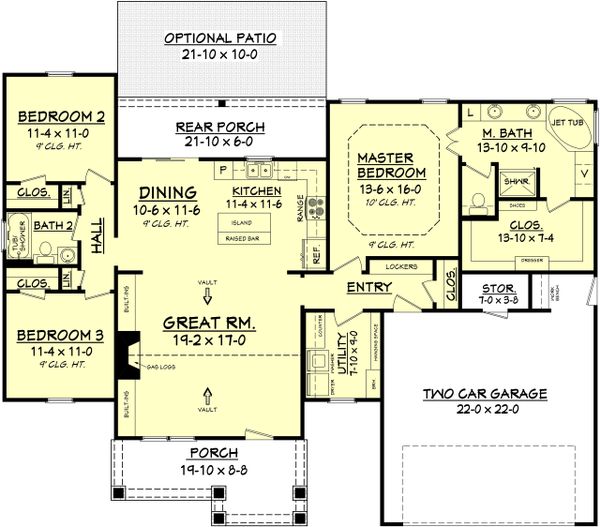 Architectural House Design - Craftsman Floor Plan - Main Floor Plan #430-78