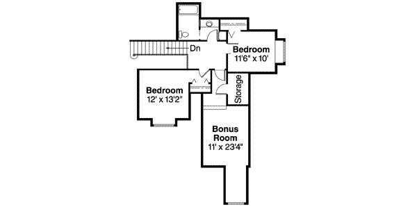 House Blueprint - European Floor Plan - Upper Floor Plan #124-175