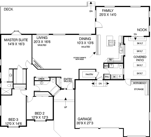 Home Plan - Traditional Floor Plan - Main Floor Plan #60-444