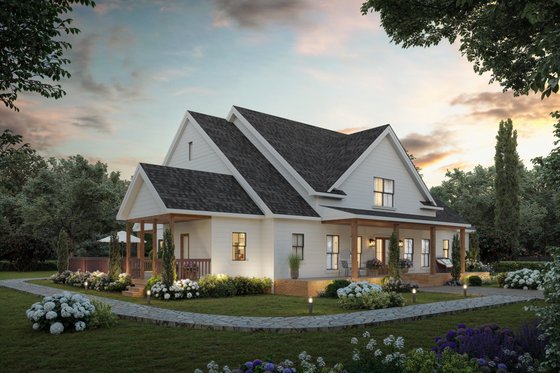 Exterior - Front Elevation 4 for Farmhouse House Plan #1117-44 - 4 bed, 3.5 bath
