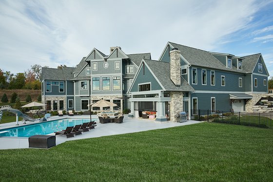 Exterior - Rear Elevation 1 for Craftsman House Plan #928-292 - 5 bed, 4 bath