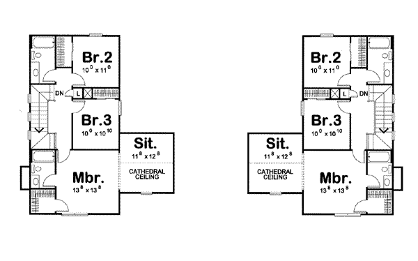 Cottage Floor Plan - Upper Floor Plan #20-1343