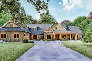House Blueprint - Craftsman Exterior - Front Elevation Plan #923-121