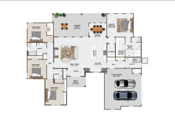 Craftsman Floor Plan - Main Floor Plan #1110-9
