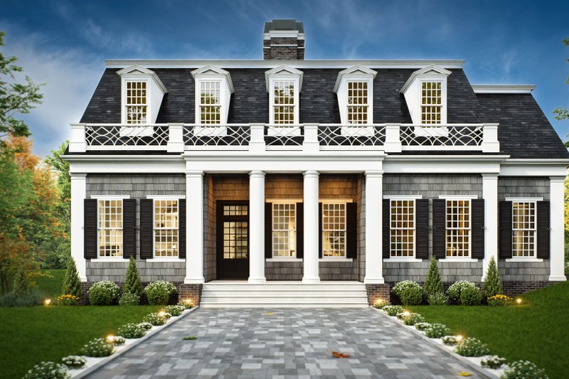 Home Plan - Exterior - Front Elevation 2 for Classical House Plan #119-155 - 4 bed, 4 bath
