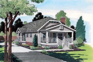 Cottage Exterior - Front Elevation Plan #312-338