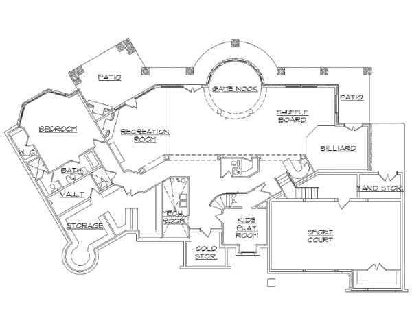 Dream House Plan - European Floor Plan - Lower Floor Plan #5-444