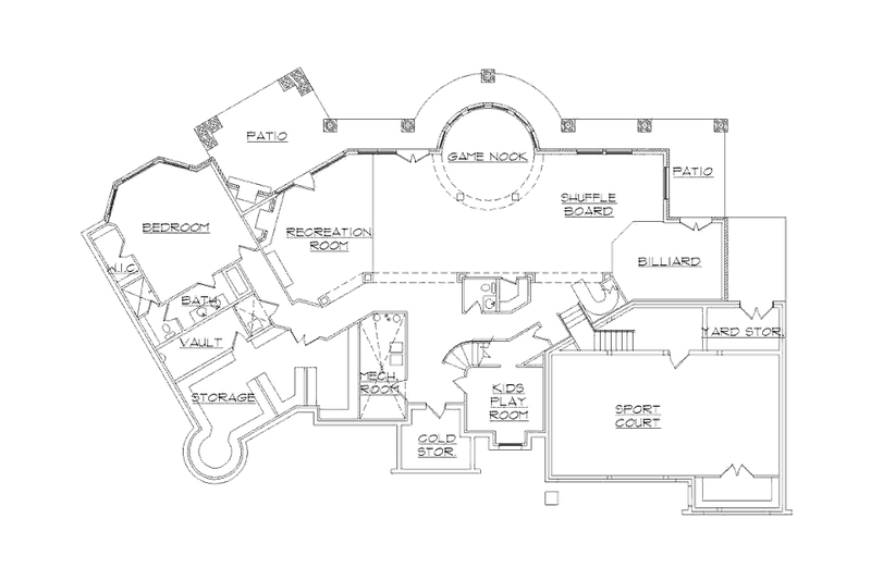 Dream House Plan - Floor Plan - Lower Floor for European House Plan #5-444 - 5 bed, 6 bath