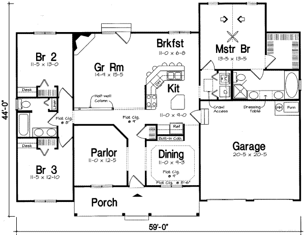 Traditional Floor Plan - Main Floor Plan #312-569