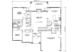Floor Plan - Main Floor for Traditional House Plan #5-113 - 3 bed, 2.5 bath