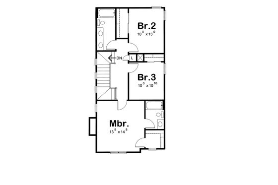 Floor Plan - Upper Floor for European House Plan #20-1754 - 3 bed, 3 bath