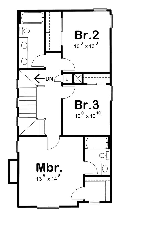 Home Plan - European Floor Plan - Upper Floor Plan #20-1754