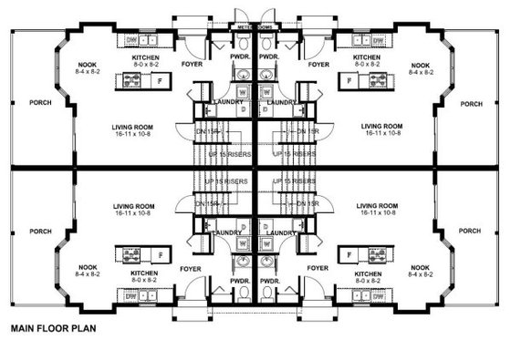 Floor Plan - Main Floor for Farmhouse House Plan #126-153 - 3 bed, 1.5 bath