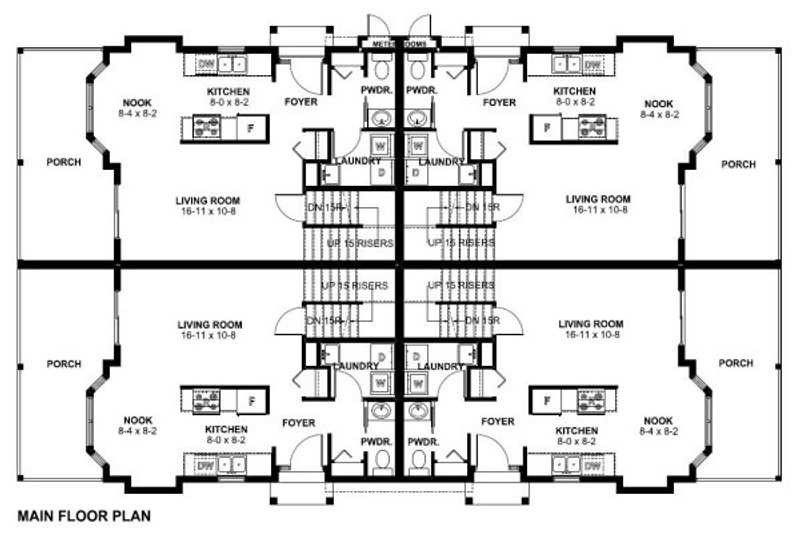 Home Plan - Floor Plan - Main Floor for Farmhouse House Plan #126-153 - 3 bed, 1.5 bath