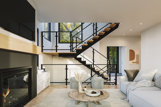 Interior - Family Room 2 for Modern House Plan #23-2799 - 5 bed, 3.5 bath
