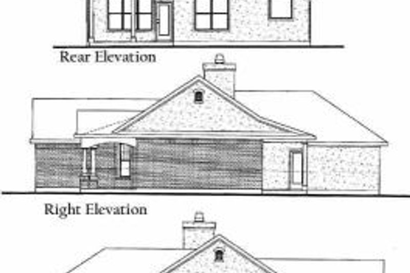 Dream House Plan - Exterior - Rear Elevation for Traditional House Plan #80-103 - 3 bed, 2 bath