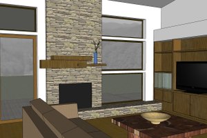 Interior - Family Room 1 for Modern House Plan #519-2 - 3 bed, 2 bath