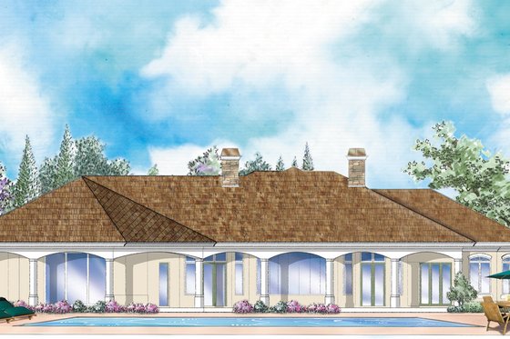 Exterior - Rear Elevation for Mediterranean House Plan #930-265 - 3 bed, 3.5 bath