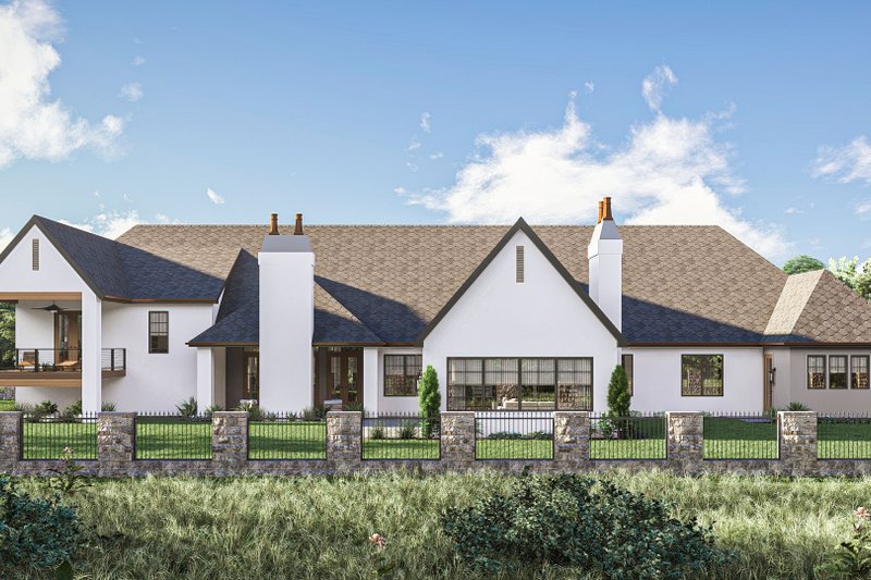 House Design - Exterior - Rear Elevation for Modern House Plan #455-450 - 5 bed, 4.5 bath