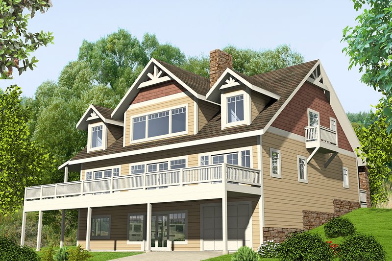 House Blueprint - Craftsman Exterior - Front Elevation Plan #117-873