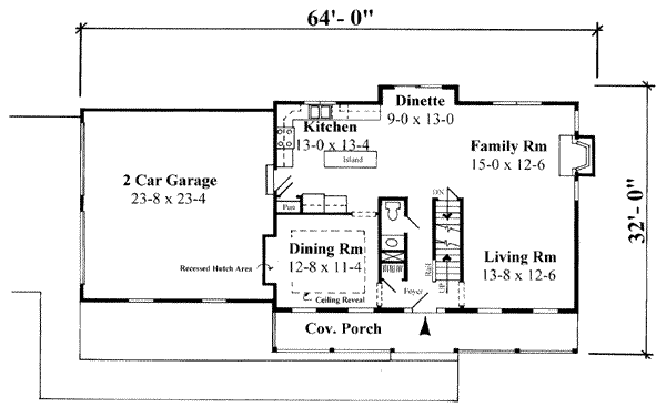 Colonial Floor Plan - Main Floor Plan #75-181