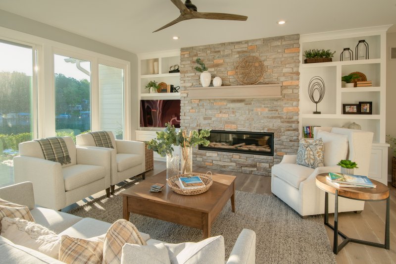 Architectural House Design - Interior - Family Room 1 for Colonial House Plan #928-334 - 3 bed, 3.5 bath