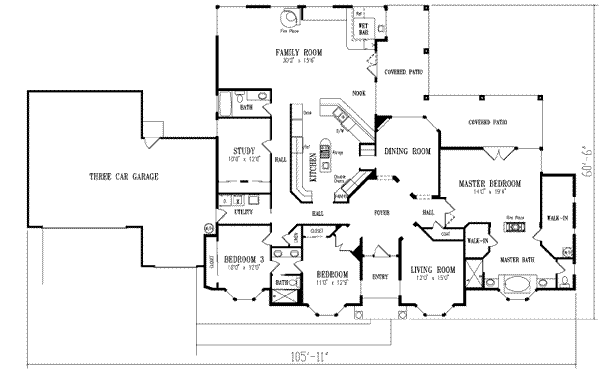 Dream House Plan - Adobe / Southwestern Floor Plan - Main Floor Plan #1-723