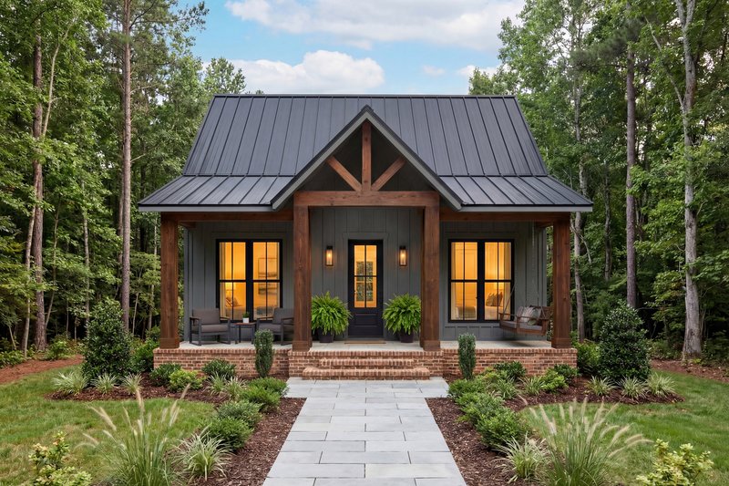 House Blueprint - Exterior - Front Elevation 5 for Farmhouse House Plan #430-429 - 2 bed, 1 bath