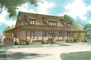 Country Exterior - Front Elevation Plan #17-3428