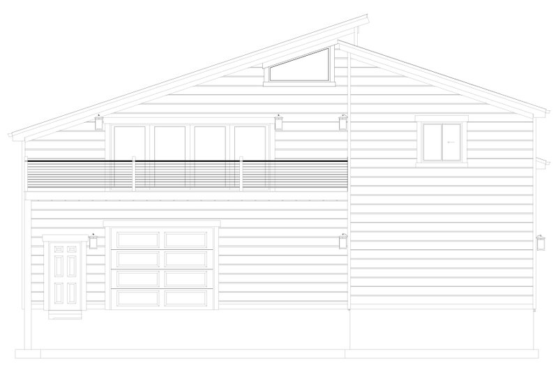 House Design - Exterior - Rear Elevation 1 for Modern House Plan #1060-329 - 2 bed, 2.5 bath
