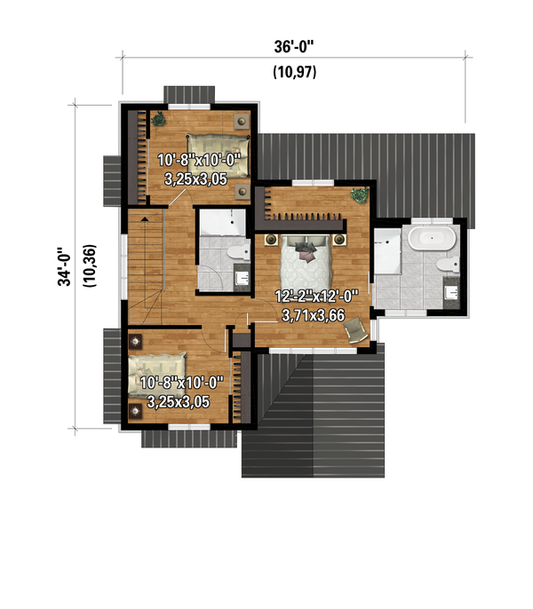 House Plan Design - Cabin Floor Plan - Upper Floor Plan #25-4971