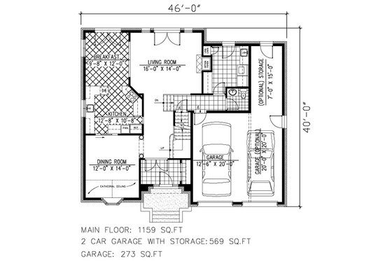 Floor Plan - Main Floor for European House Plan #138-325 - 4 bed, 2.5 bath