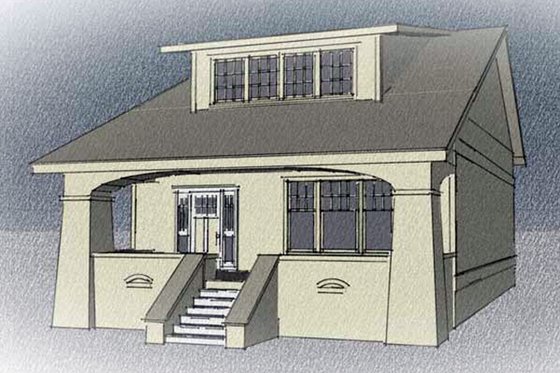 Exterior - Front Elevation 3 for Craftsman House Plan #461-68 - 3 bed, 2.5 bath