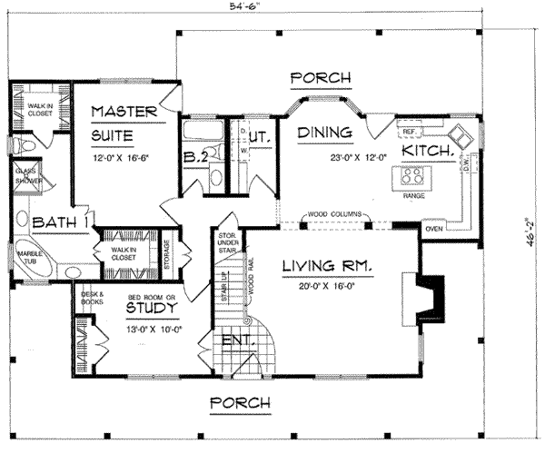 Country Floor Plan - Main Floor Plan #40-338