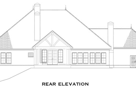 Exterior - Rear Elevation for Country House Plan #17-3341 - 4 bed, 3.5 bath