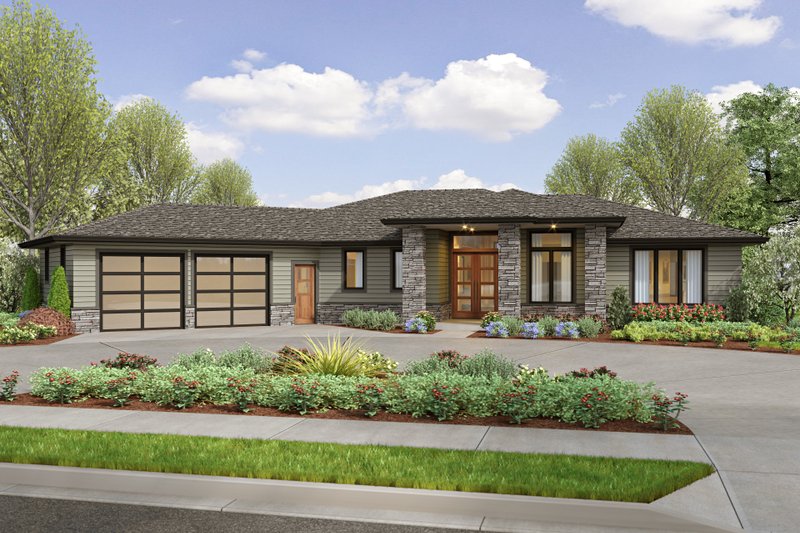 Dream House Plan - Prairie Exterior - Front Elevation Plan #48-1044