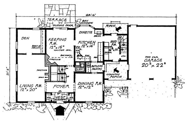 Colonial Floor Plan - Main Floor Plan #315-108