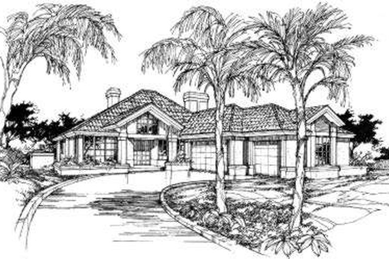 Dream House Plan - Mediterranean Exterior - Front Elevation Plan #320-107