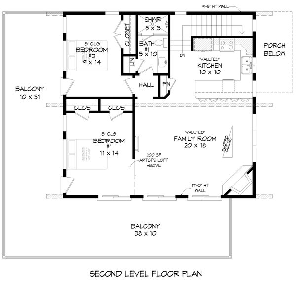 Home Plan - Southern Floor Plan - Upper Floor Plan #932-788