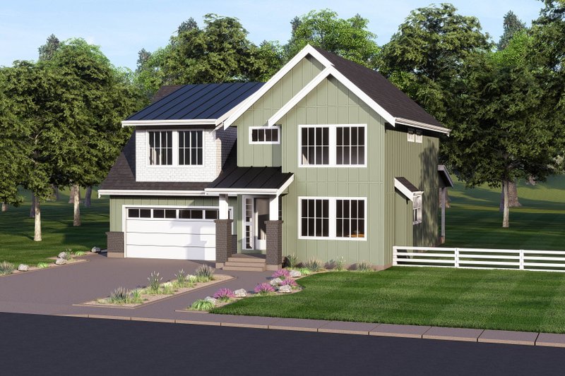 House Plan Design - Exterior - Front Elevation 2 for Farmhouse House Plan #1100-99 - 3 bed, 2.5 bath