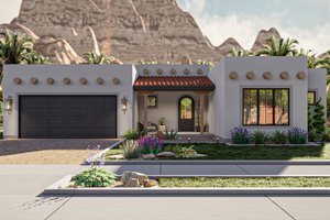 Mediterranean Exterior - Front Elevation Plan #455-566