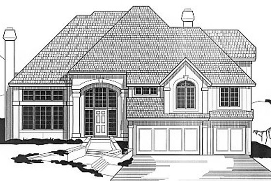 Exterior - Front Elevation for Traditional House Plan #67-234 - 4 bed, 3 bath