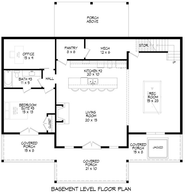 Country Floor Plan - Main Floor Plan #932-1135