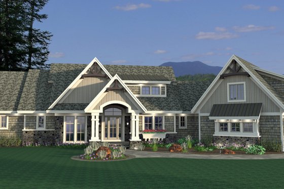 Exterior - Front Elevation for Craftsman House Plan #51-581 - 3 bed, 3 bath