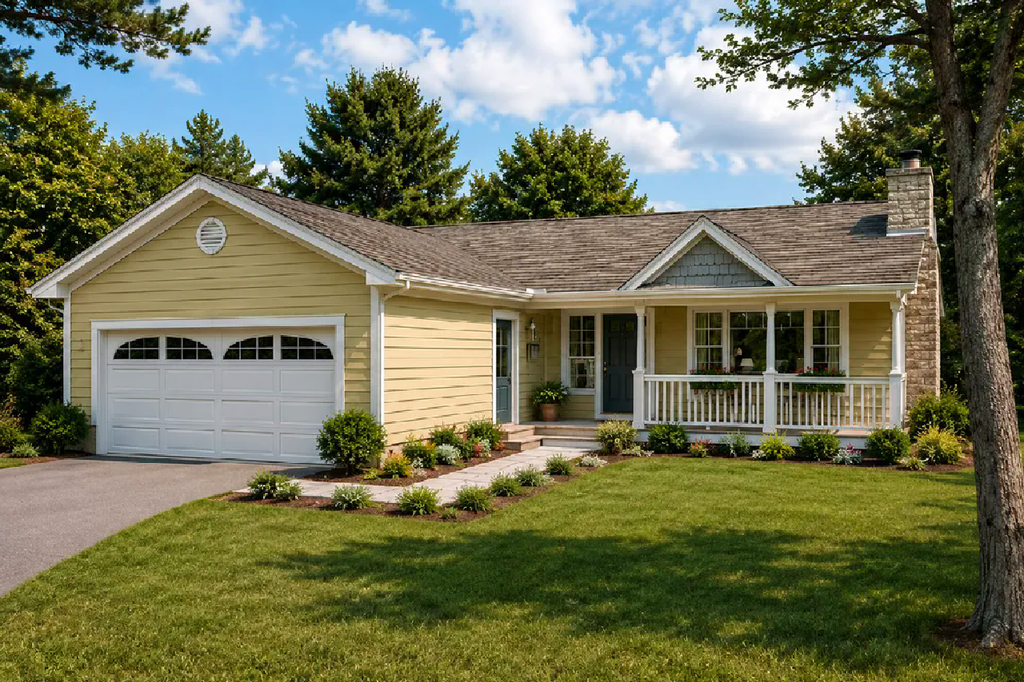 Exterior - Front Elevation 2 for Ranch House Plan #126-111 - 3 bed, 2 bath