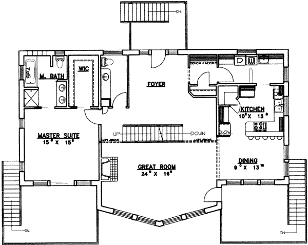 Home Plan - Contemporary Floor Plan - Main Floor Plan #117-269
