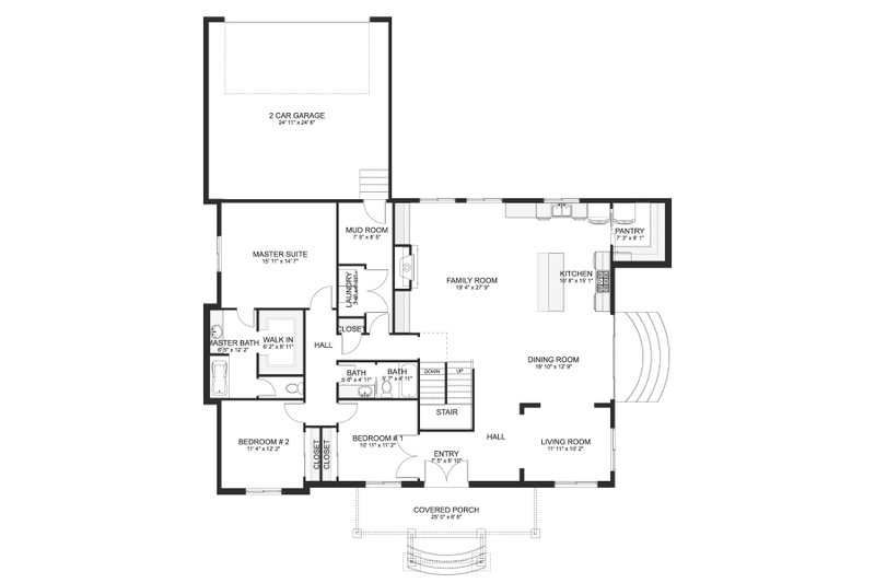 House Blueprint - Floor Plan - Main Floor for Craftsman House Plan #1060-479 - 3 bed, 2.5 bath