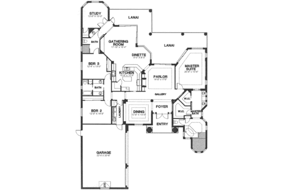 Floor Plan - Main Floor for European House Plan #115-168 - 3 bed, 3 bath