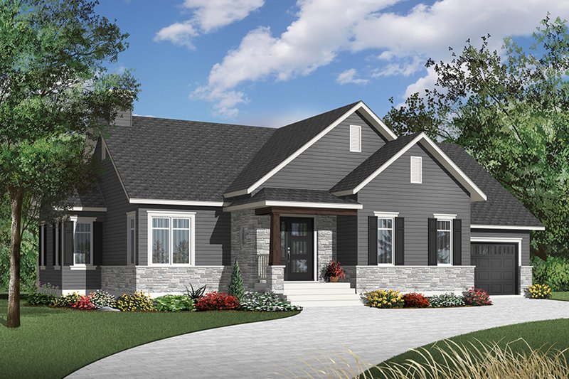 Architectural House Design - Country Exterior - Front Elevation Plan #23-2570